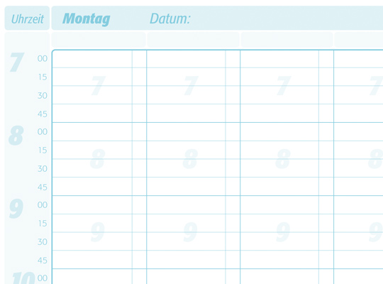 DailyMax Terminplaner 4 Spalten - 15 Minutentakt