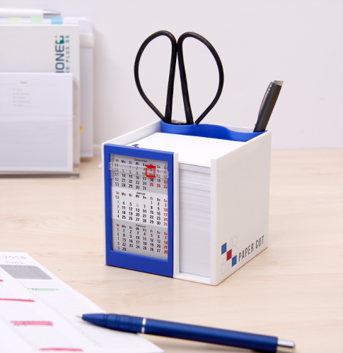 Zettelbox Kalenderbox mit Stifteköcher