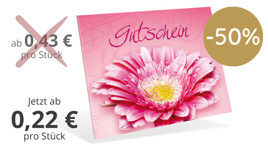 Gutschein-Klappkarten "Gerbera"