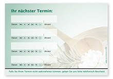 Terminzettel "Wellness Dreams" - 4 Termine mit Wochentagen