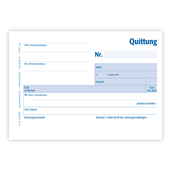 Quittungsblock Standard - 3er Pack