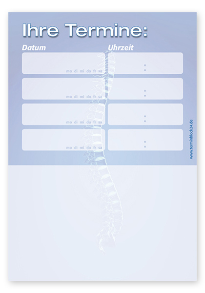 Terminzettel "Da Vinci" - 4 Termine mit Wochentagen