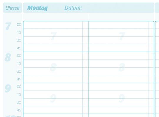 Terminplaner 2 Spalten - 15 Minuten-Takt