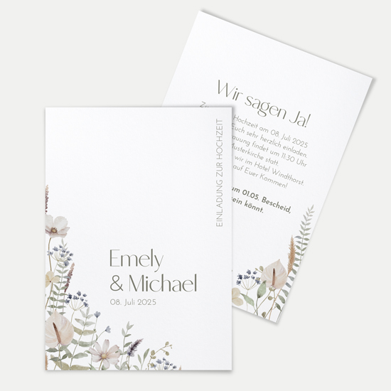 Postkarte DIN A6 im Hochformat - Boho "Pastel Bloom" - PKH-24001-B-08