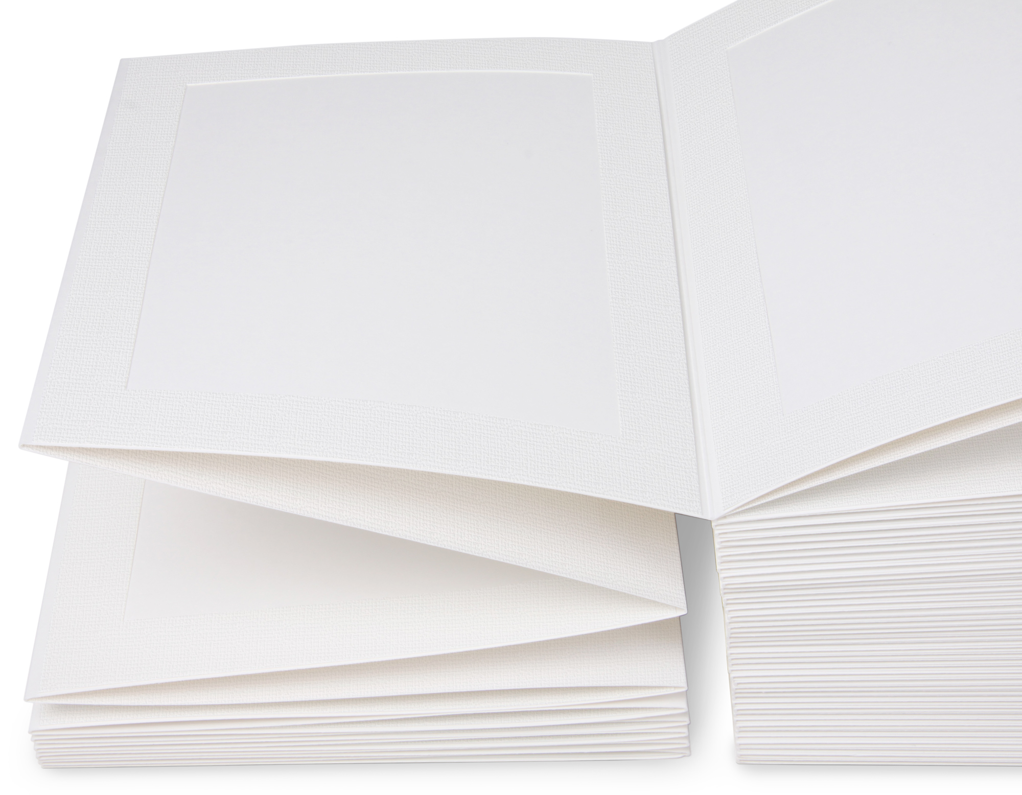 Endlosleporello Offset Weiß / Leinen Weiß für Bilder im Format 10 x 15 cm (14,6 x 19,4 cm)