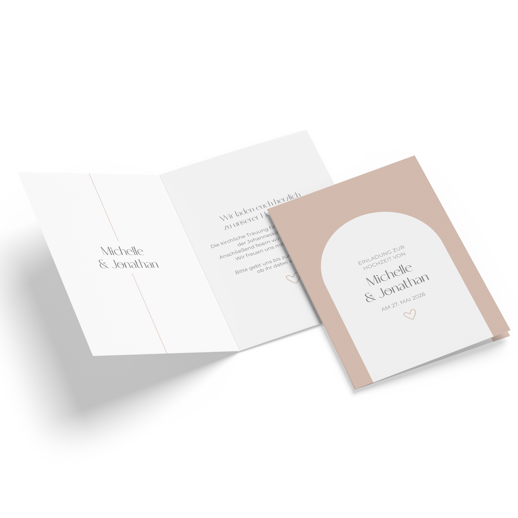 Klappkarte DIN A6 im Hochformat - Minimalistisch "Lille"