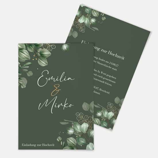 Postkarte DIN A6 im Hochformat - Greenery "Eucalyptus Night" - PKH-24001-G-11