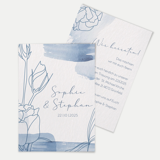 Postkarte DIN A6 im Hochformat - Aquarell "midnight petals" - PKH-24001-A-07