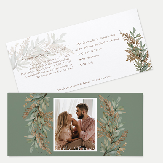 Postkarten DIN lang im Querformat 210 x 98 mm - Boho "Rooted Together" - PDLQ-24001-B-06
