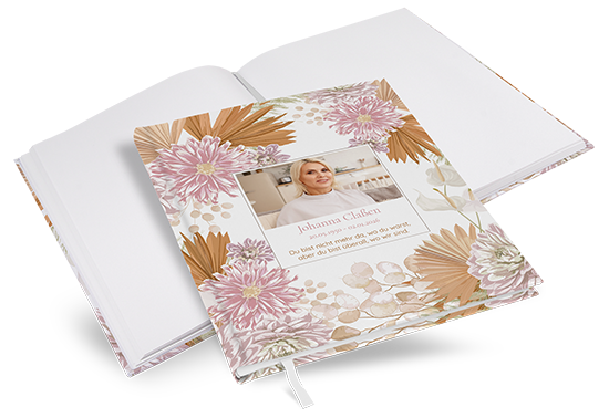 Kondolenzbuch - Terracotta Blossom - KB-25001-F-04