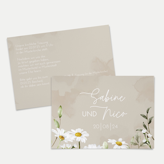 Postkarte DIN A6 im Querformat - Floral "Daisy Field" - PKQ-24001-F-03