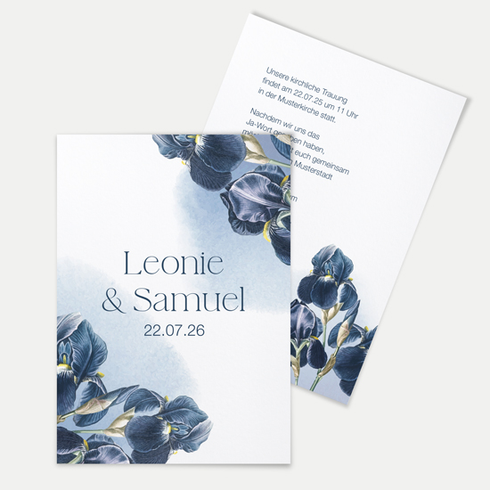 Postkarte DIN A6 im Hochformat - Floral "Blue Petal" - PKH-24001-F-06