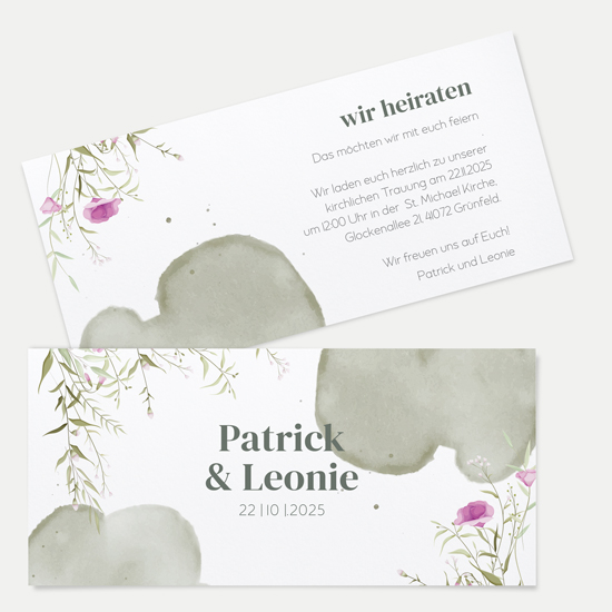 Postkarten DIN lang im Querformat 210 x 98 mm - Aquarell "Wildflower Garden" - PDLQ-24001-A-08