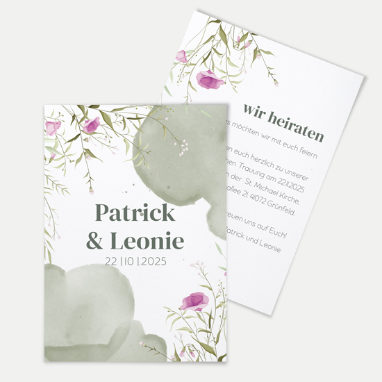 Postkarte DIN A6 im Hochformat - Aquarell "Wildflower Garden" - PKH-24001-A-08