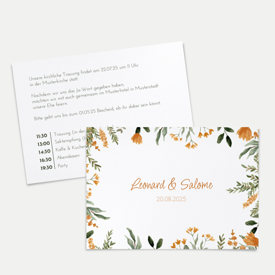 Postkarte DIN A6 im Querformat - Floral "Warm Botanicals" - PKQ-24001-F-05
