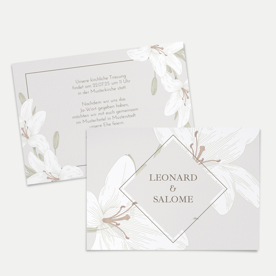 Postkarte DIN A6 im Querformat - Floral "White Lily" - PKQ-24001-F-07
