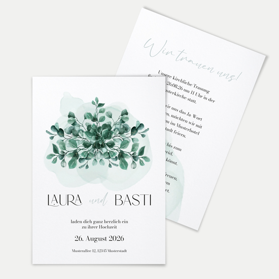 Postkarte DIN A6 im Hochformat - Greenery "eucalyptus crown" - PKH-24001-G-06