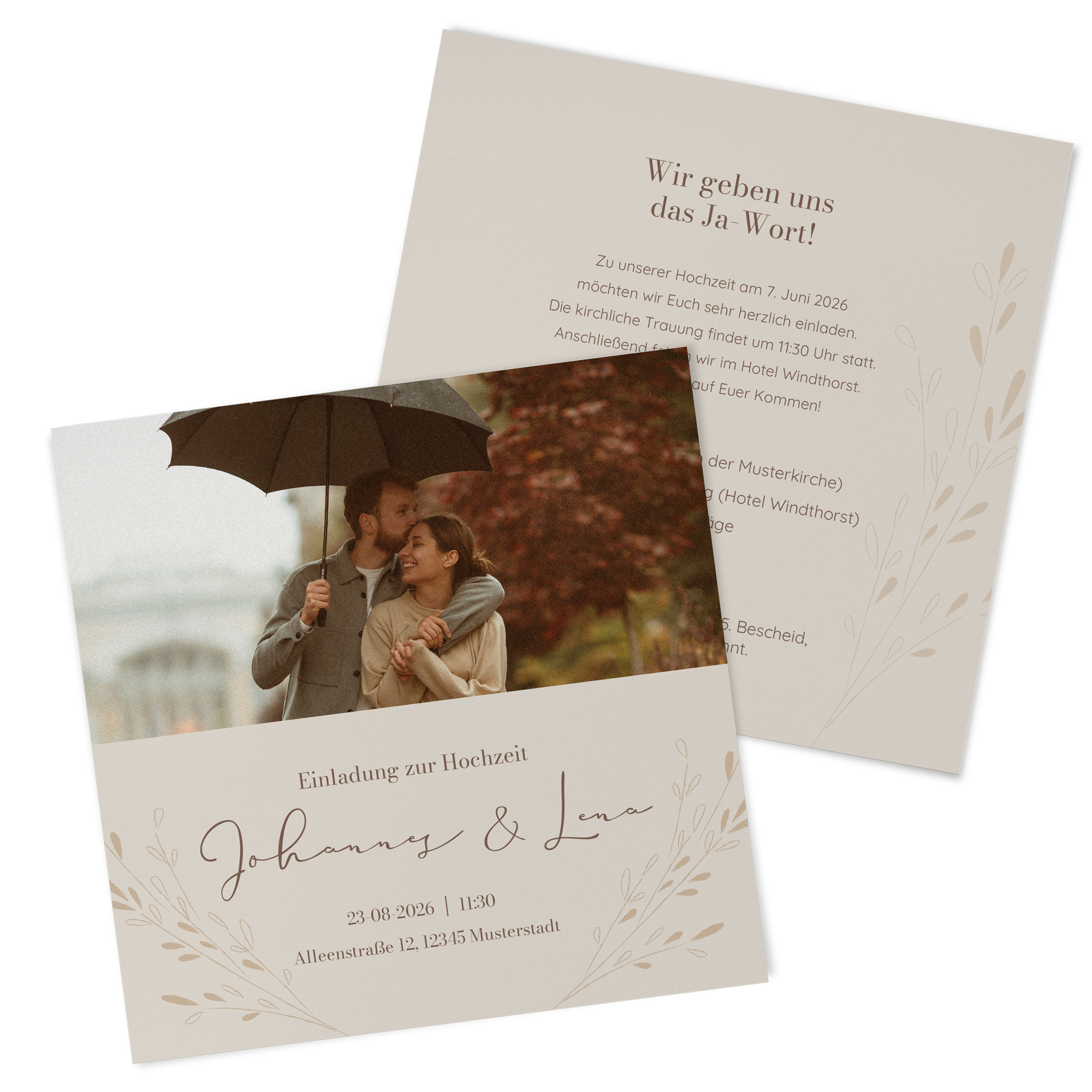 Postkarte Quadrat 148 x 148 mm - Vintage "golden memories"