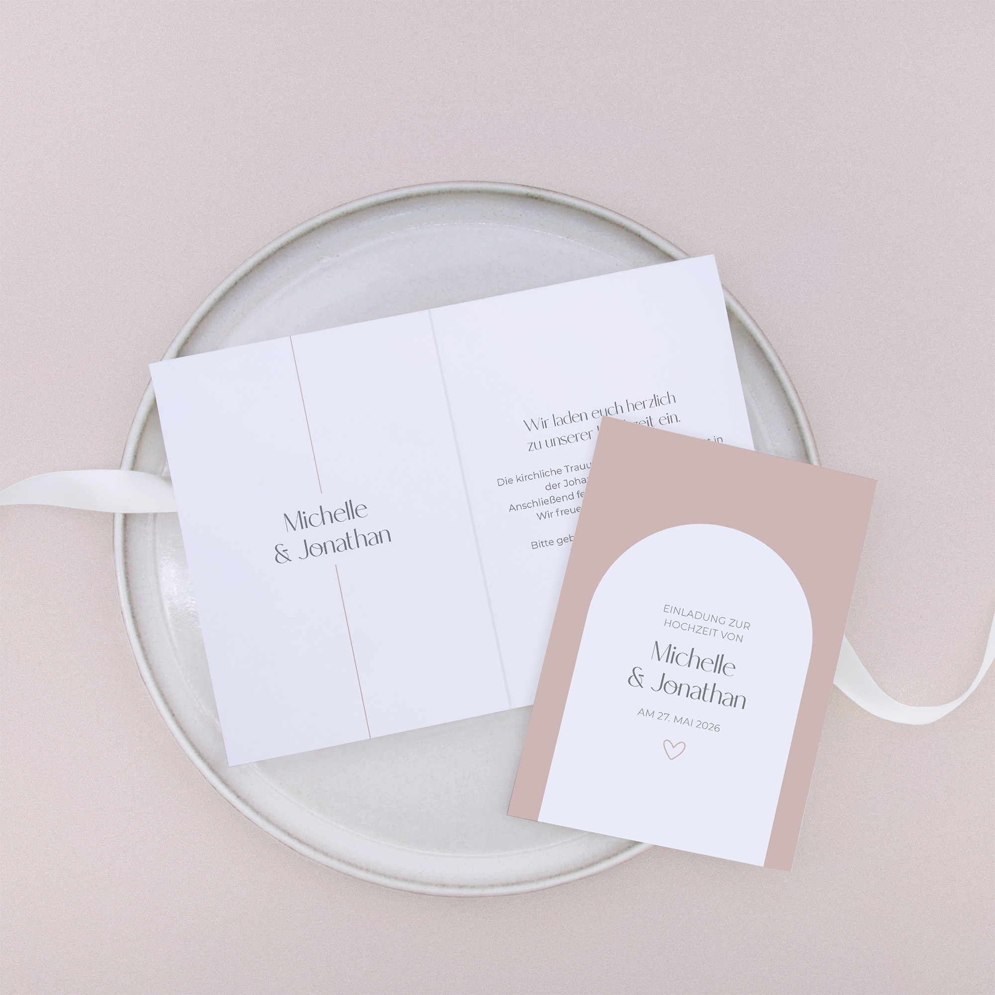 Klappkarte DIN A6 im Hochformat - Minimalistisch "Lille"