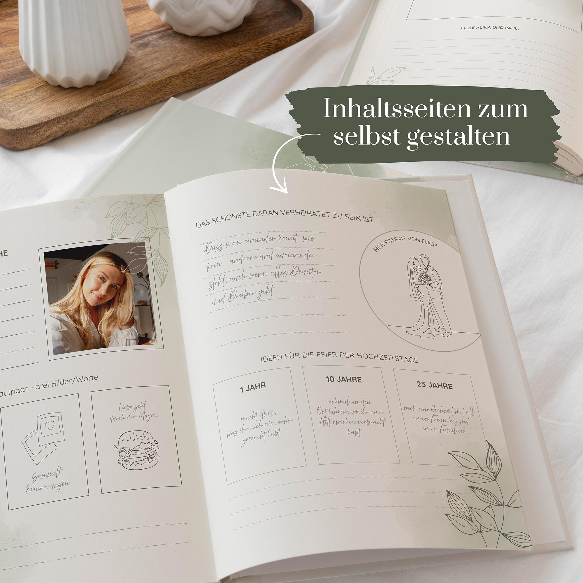 Erinnerungsbuch Hochzeit - Aquarell "Wildflower Garden"