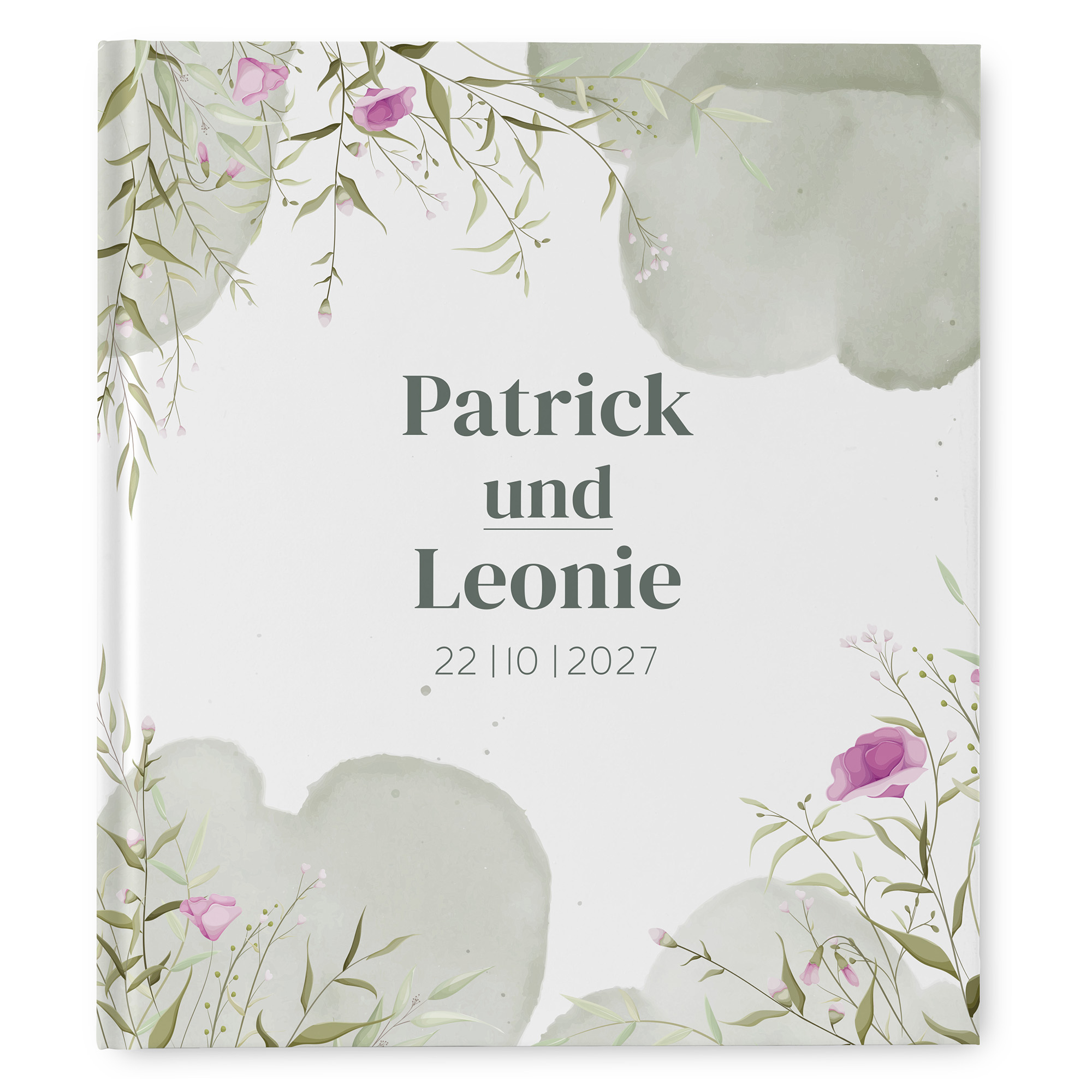 Erinnerungsbuch Hochzeit - Aquarell "Wildflower Garden"