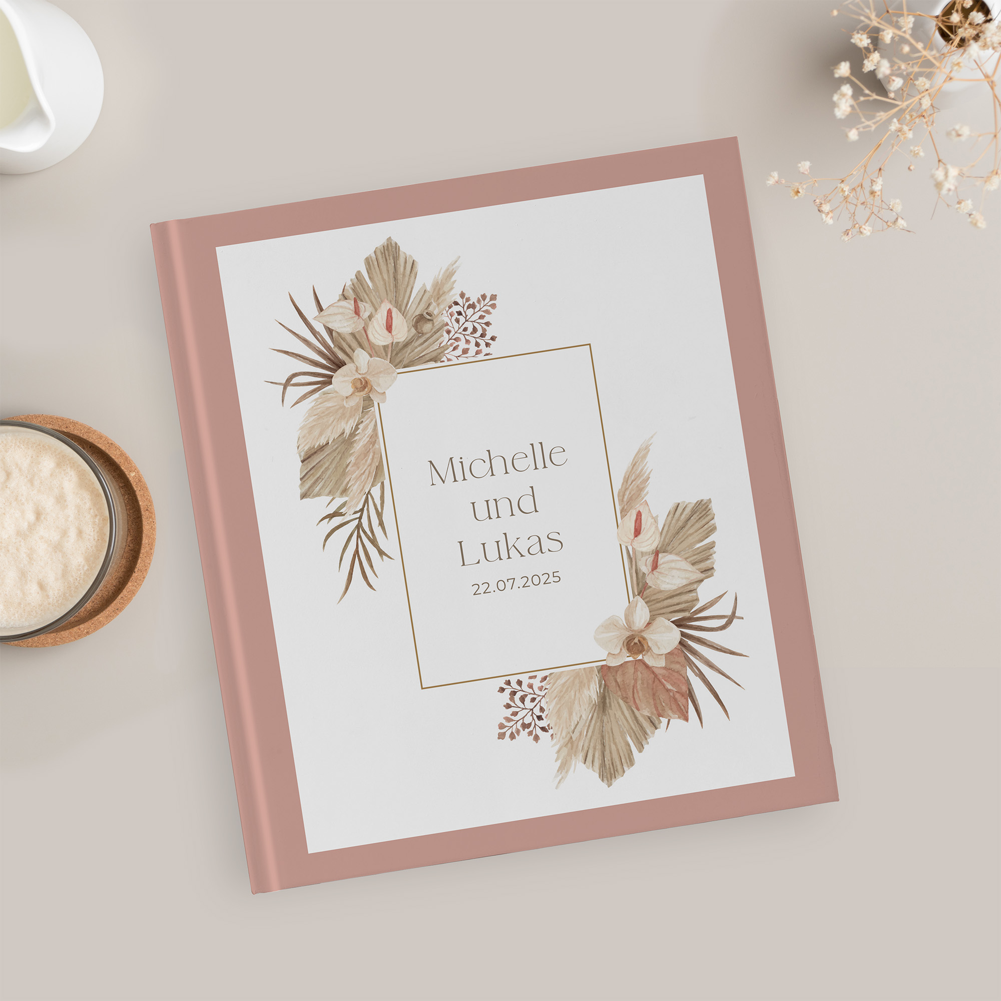 Erinnerungsbuch Hochzeit - Boho "golden haze"