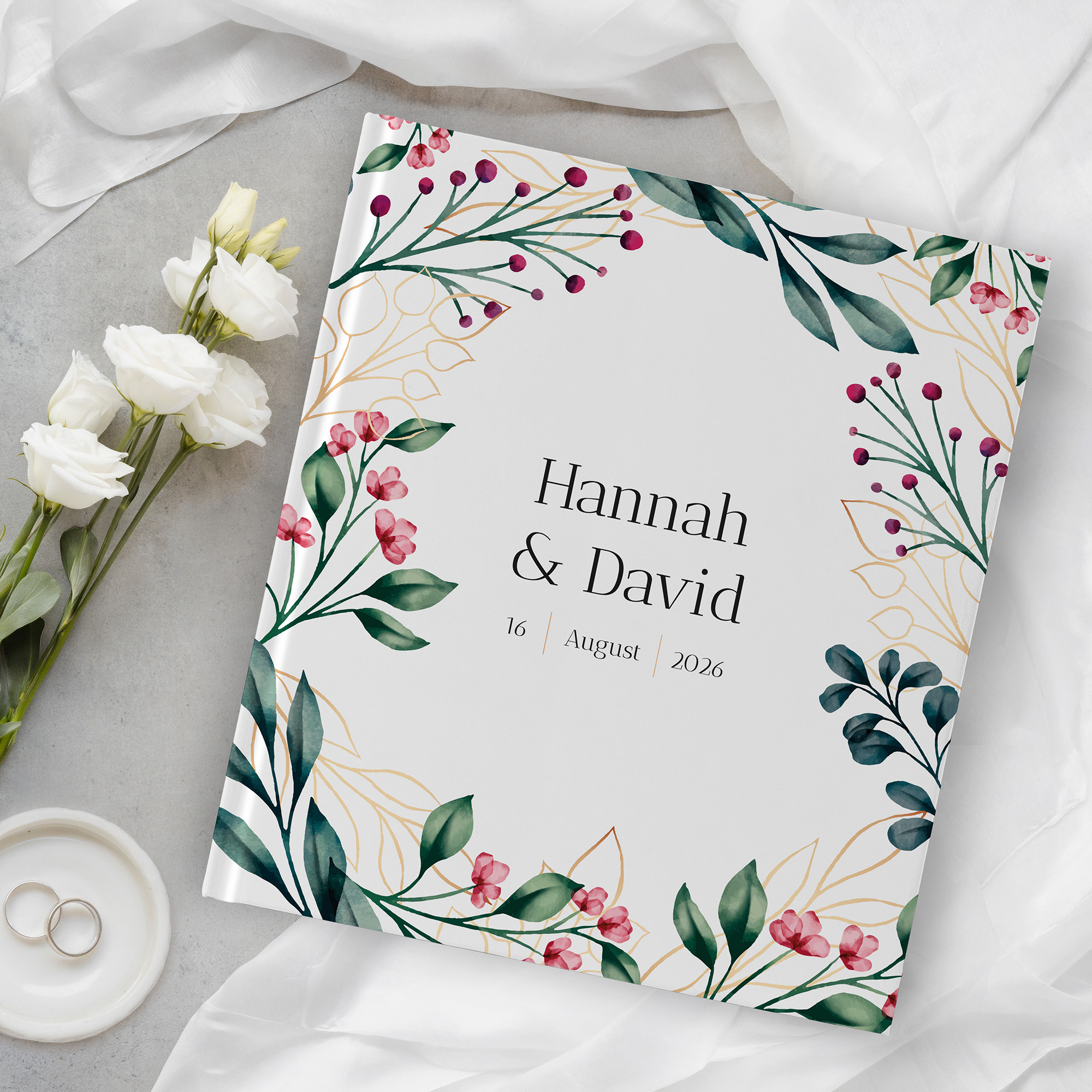 Erinnerungsbuch Hochzeit - Floral - "Pink Garden"