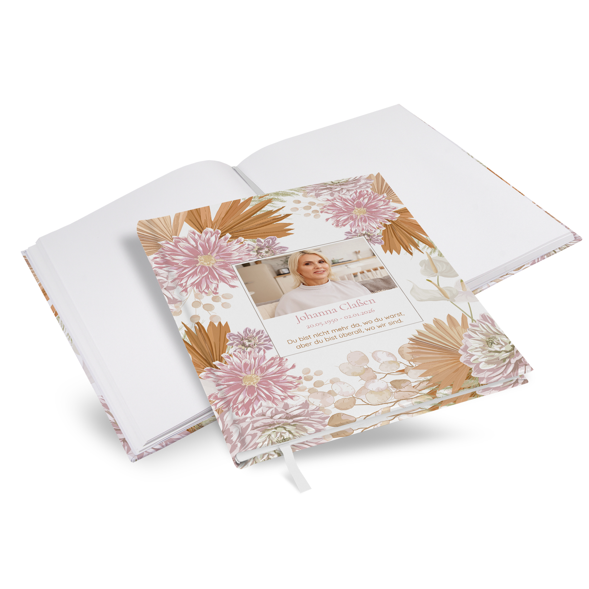 Kondolenzbuch - Floral "Terracotta Blossom"