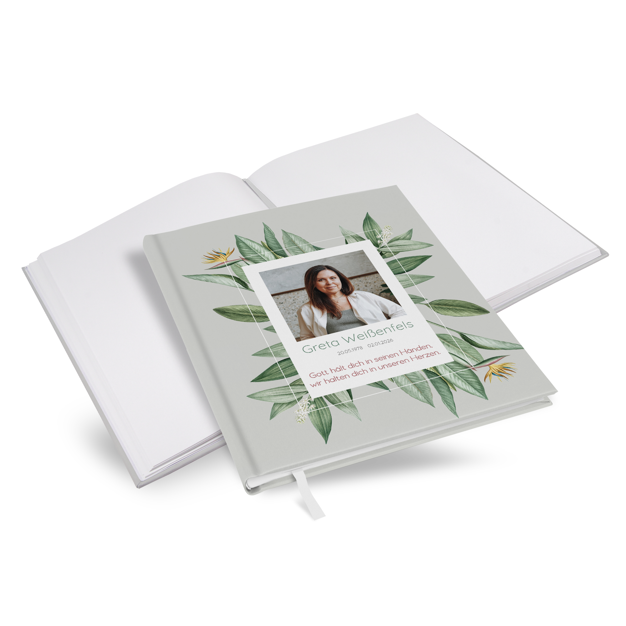 Kondolenzbuch - Greenery "tropical frame" - KB-25001-G-09
