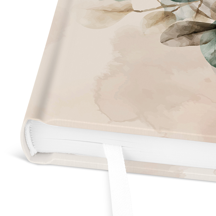 Gästebuch Ferienwohnung - Aquarell "leaf & taupe"