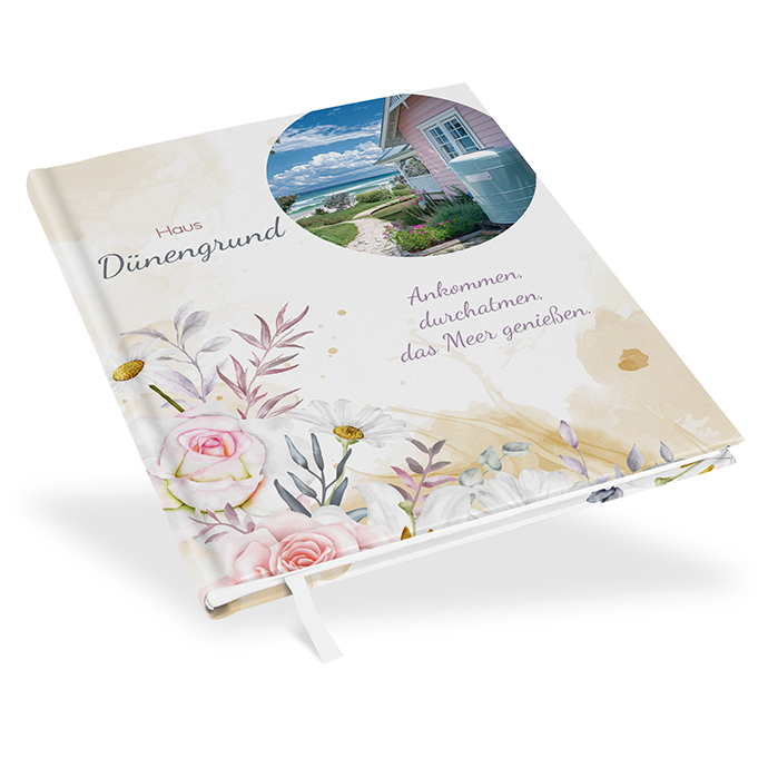 Gästebuch Ferienwohnung - Aquarell "lily & rose"