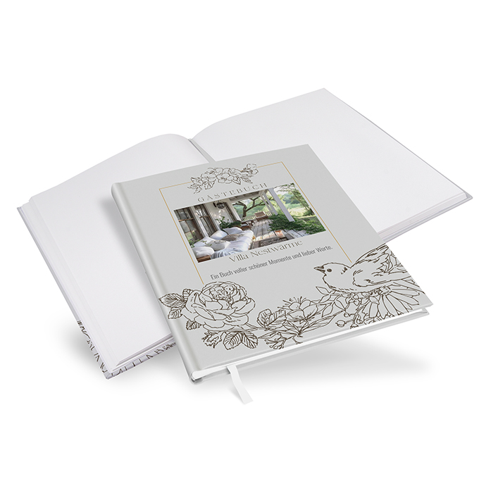 Gästebuch Ferienwohnung Vintage 'Petal Bird'