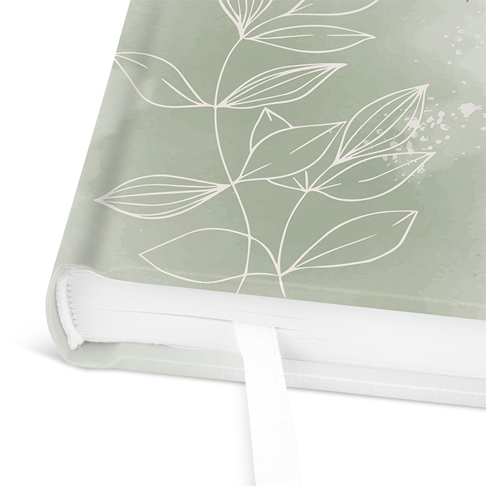 Gästebuch Geburtstag - Aquarell - "faded green"