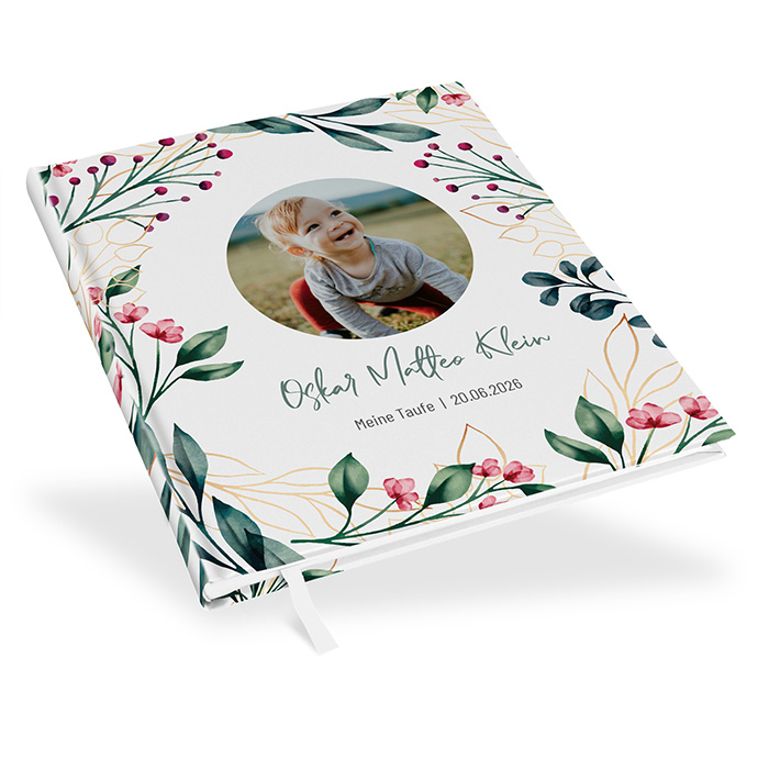 Gästebuch Taufe - Floral "Ivory Garden"