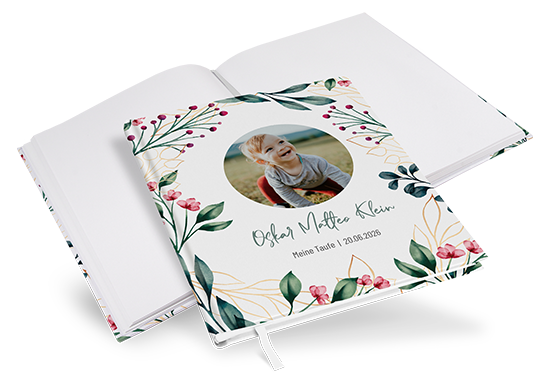 Gästebuch Taufe - Floral "Ivory Garden" - GBT-25001-F-10