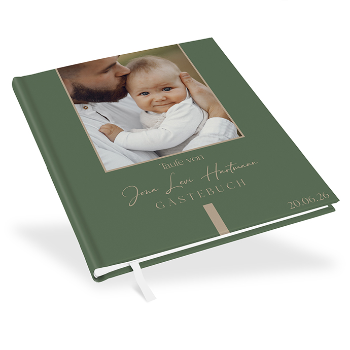 Gästebuch Taufe - Minimalistisch "Simply Green"